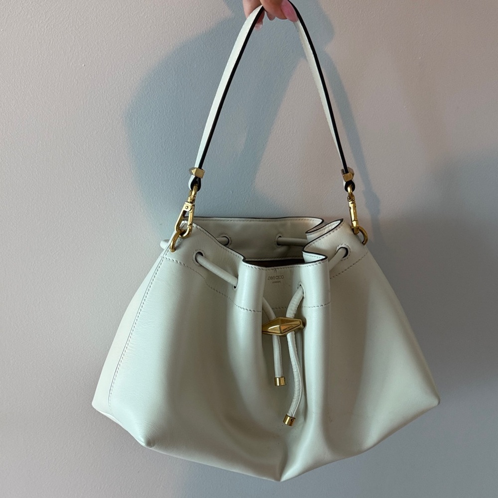 Elegant White Jimmy Choo Leather Women's Bag